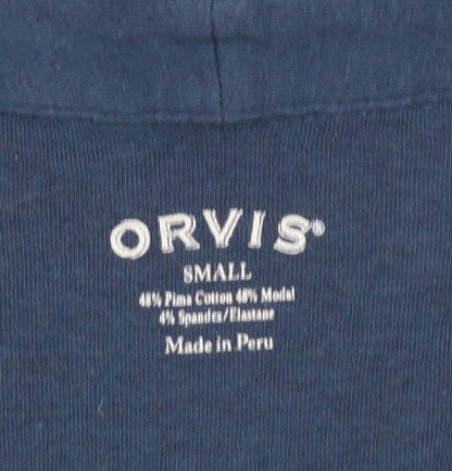 Womens UK Size S Orvis Blue Basic T-Shirt