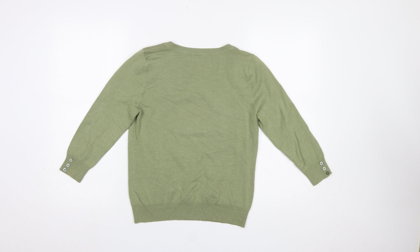 Womens UK Size 12 John Lewis Green Pullover Jumper