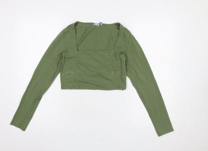 Womens UK Size 10 ASOS DESIGN Green Cropped T-Shirt