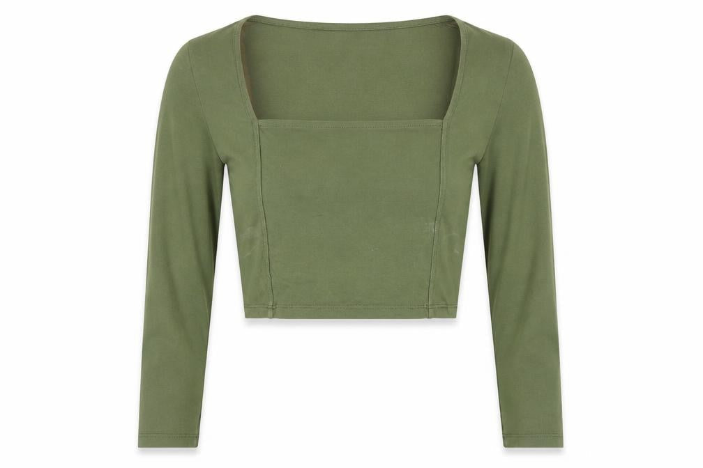 Womens UK Size 10 ASOS DESIGN Green Cropped T-Shirt