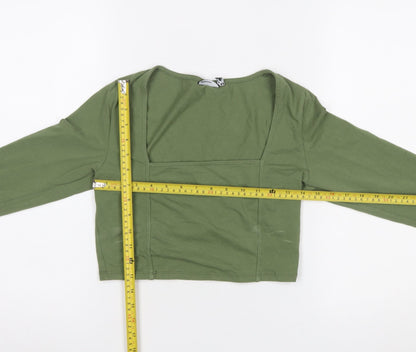 Womens UK Size 10 ASOS DESIGN Green Cropped T-Shirt