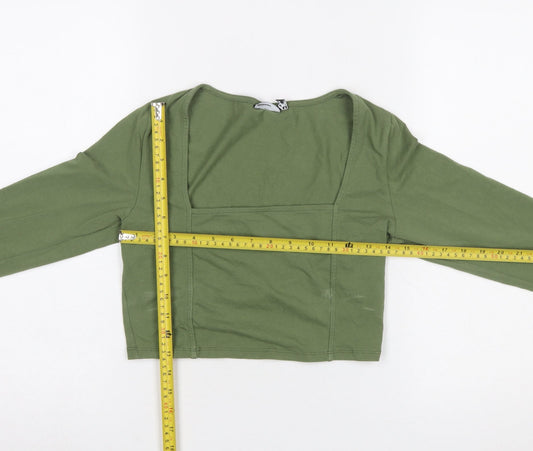 Womens UK Size 10 ASOS DESIGN Green Cropped T-Shirt