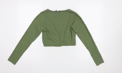 Womens UK Size 10 ASOS DESIGN Green Cropped T-Shirt