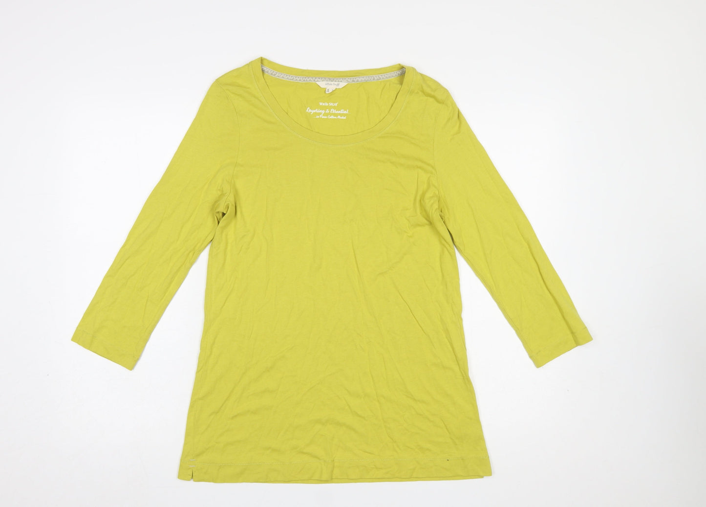 Womens UK Size 14 White Stuff Yellow Basic T-Shirt