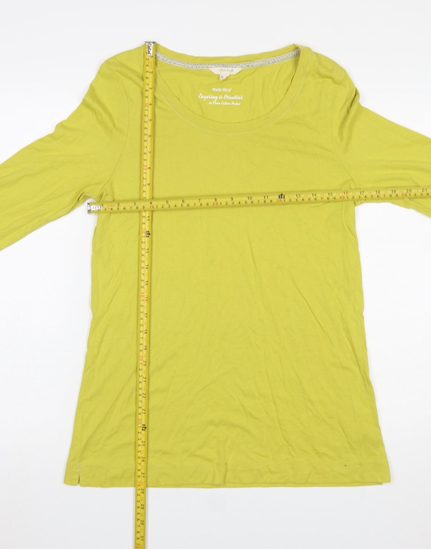 Womens UK Size 14 White Stuff Yellow Basic T-Shirt