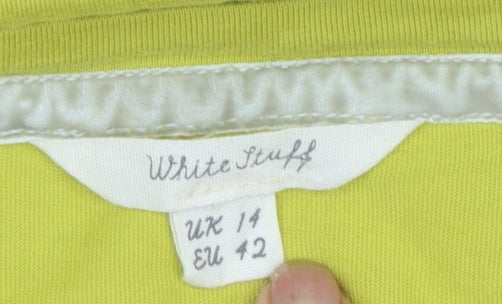 Womens UK Size 14 White Stuff Yellow Basic T-Shirt