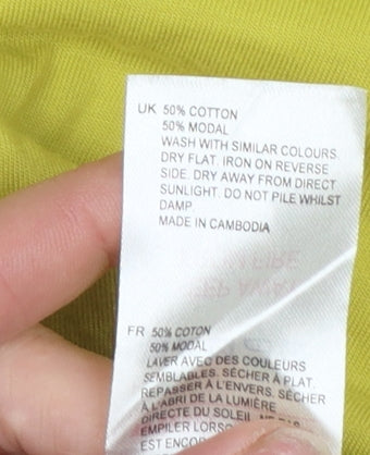 Womens UK Size 14 White Stuff Yellow Basic T-Shirt