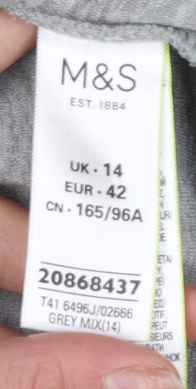 Womens UK Size 14 Marks and Spencer Grey Basic T-Shirt