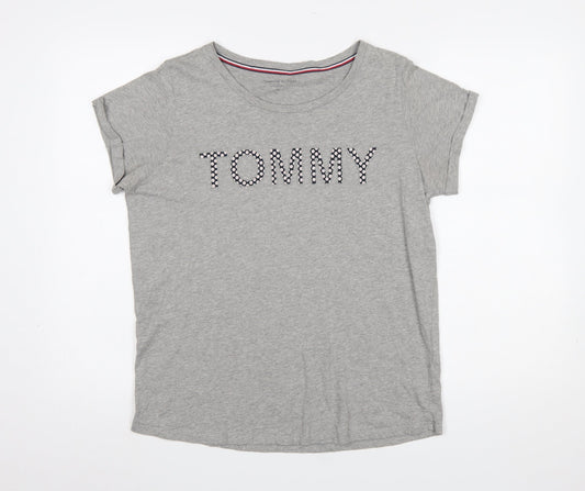 Womens UK Size M Tommy Hilfiger Grey Basic T-Shirt