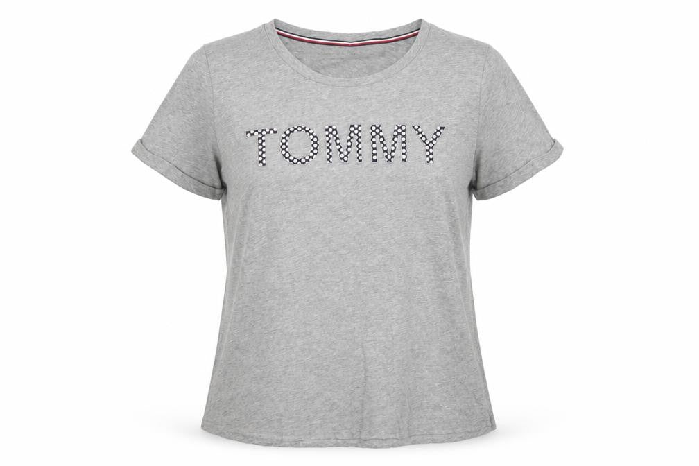 Womens UK Size M Tommy Hilfiger Grey Basic T-Shirt