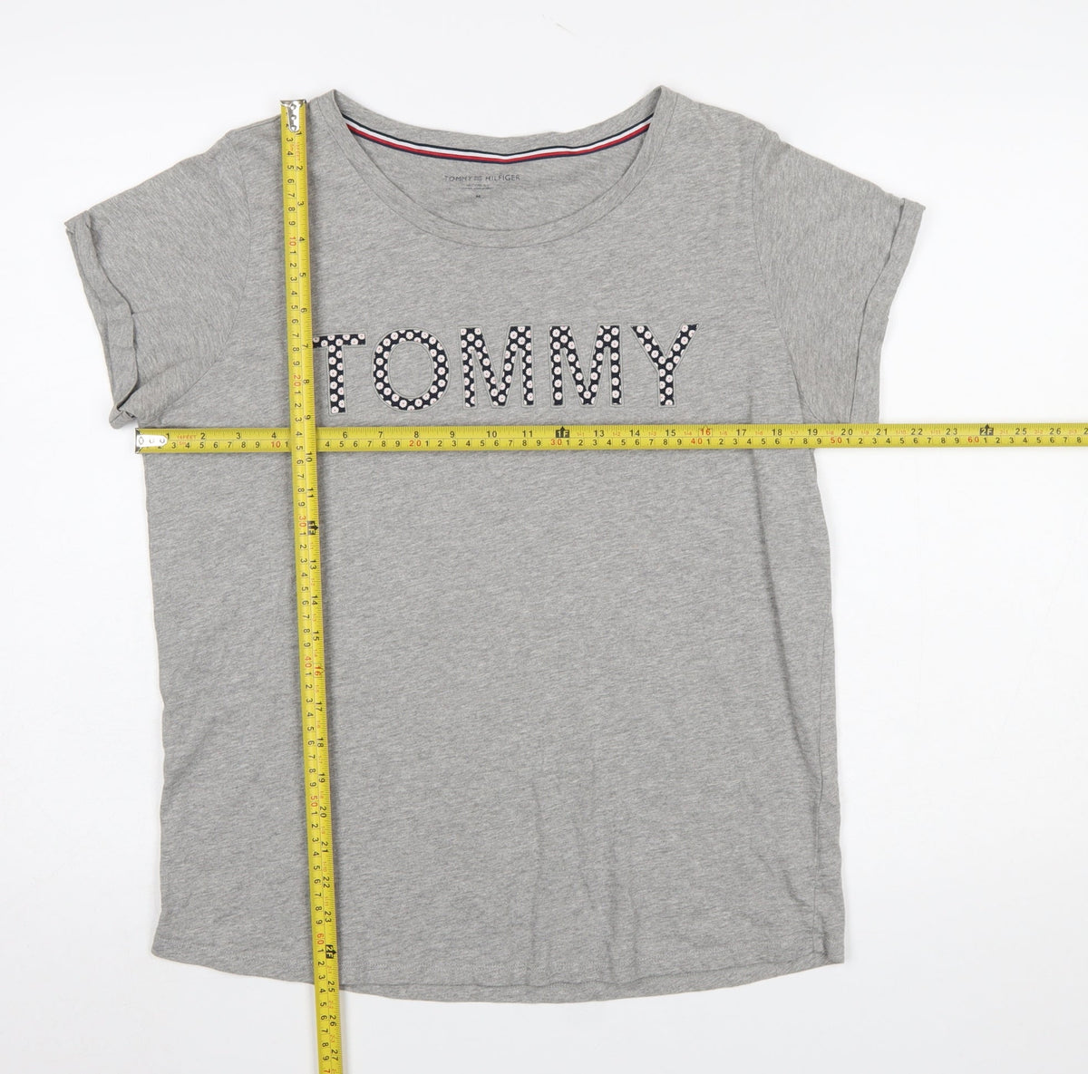 Womens UK Size M Tommy Hilfiger Grey Basic T-Shirt