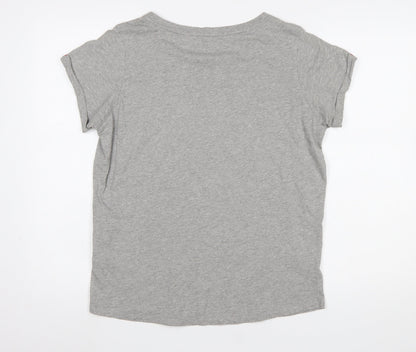 Womens UK Size M Tommy Hilfiger Grey Basic T-Shirt
