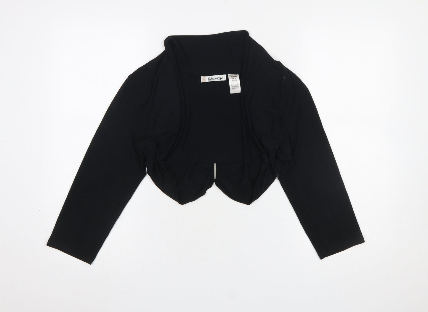 Womens UK Size 14 Kaleidoscope Black Cropped Blouse
