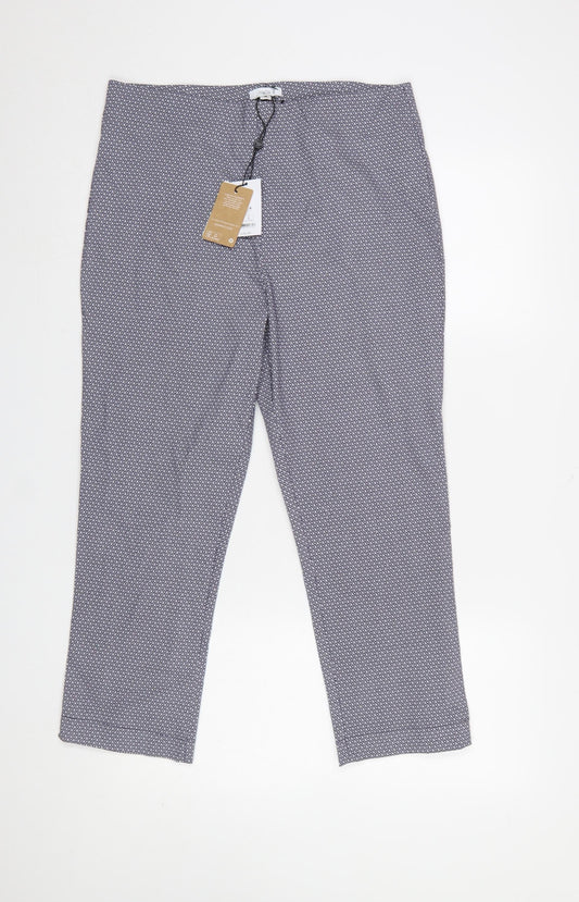 Womens UK Size 14 M&Co Slim Fit Cropped Blue Trousers