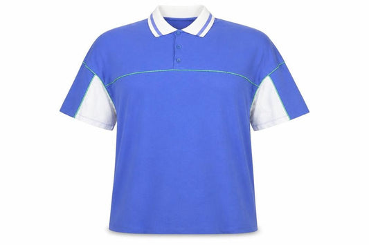 ASOS DESIGN Women Blue Colourblock Polo Shirt M Casual Cotton