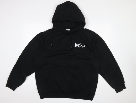 Mens UK Size XL SQUARE ONE Black Pullover Hoodie