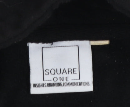 Mens UK Size XL SQUARE ONE Black Pullover Hoodie