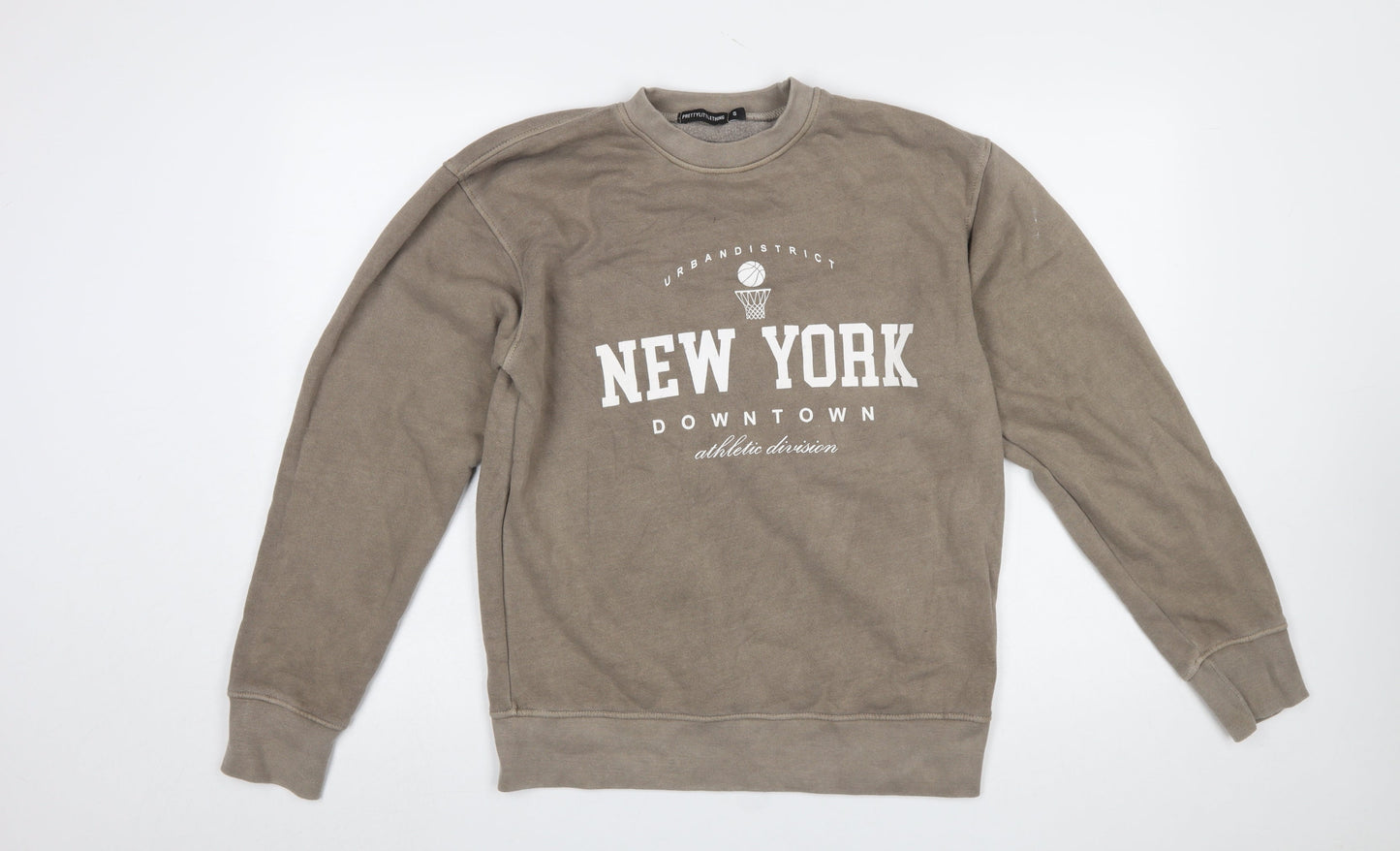 Womens UK Size S PRETTYLITTLETHING Beige Pullover Sweatshirt
