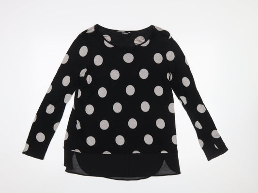 Womens UK Size 12 Roman Black Tunic Blouse
