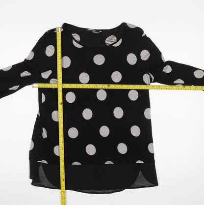 Womens UK Size 12 Roman Black Tunic Blouse