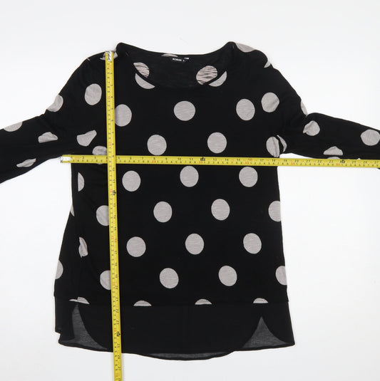 Womens UK Size 12 Roman Black Tunic Blouse