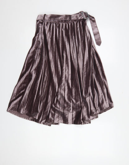 Womens UK Size 6 Missguided Pleated Velvet Skirt