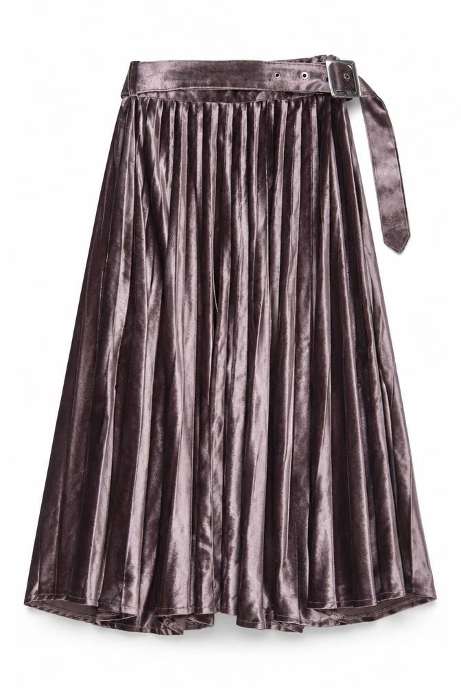 Womens UK Size 6 Missguided Pleated Velvet Skirt