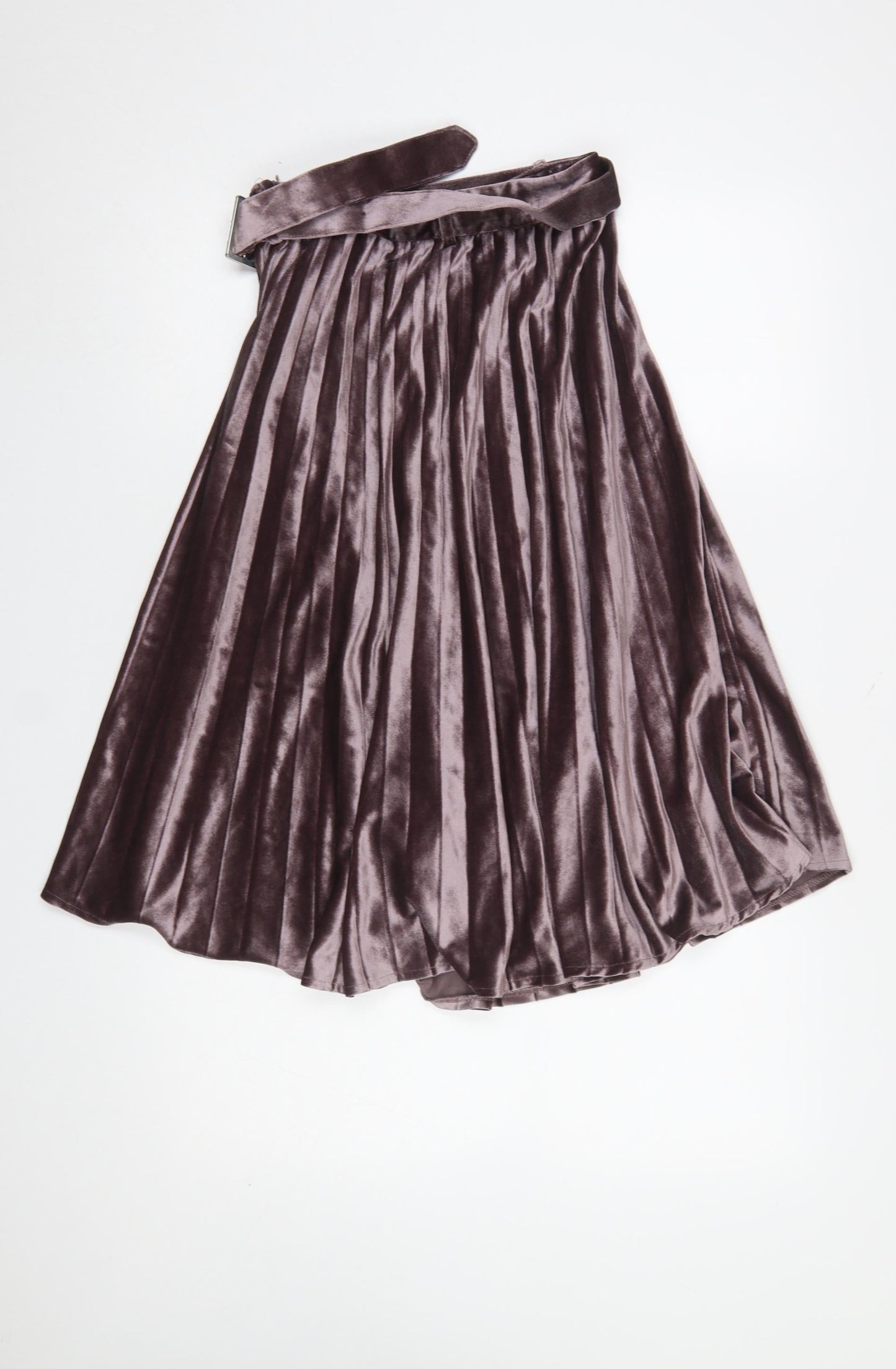 Womens UK Size 6 Missguided Pleated Velvet Skirt