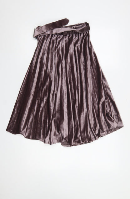 Womens UK Size 6 Missguided Pleated Velvet Skirt