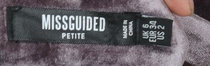 Womens UK Size 6 Missguided Pleated Velvet Skirt