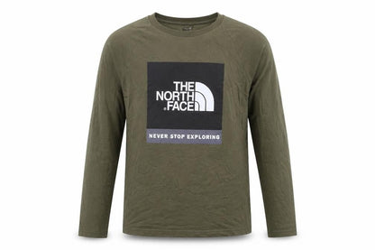 The North Face Boys Green Long Sleeve Graphic Pullover T-Shirt L
