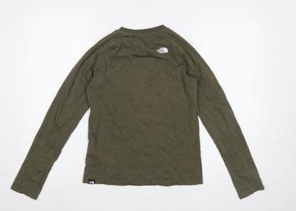 The North Face Boys Green Long Sleeve Graphic Pullover T-Shirt L