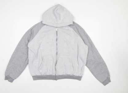 Mens UK Size S boohooMAN Grey Full Zip Hoodie