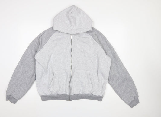 Mens UK Size S boohooMAN Grey Full Zip Hoodie