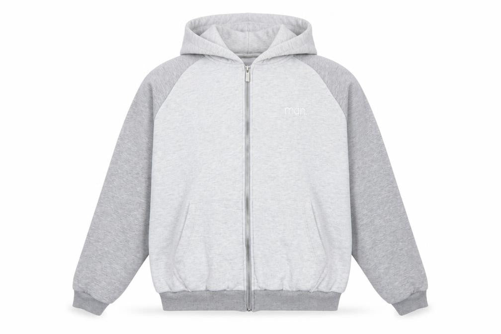 Mens UK Size S boohooMAN Grey Full Zip Hoodie