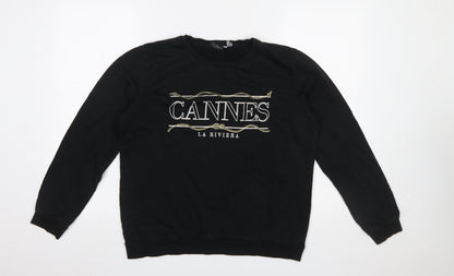 Womens UK Size 14 Dorothy Perkins Black Pullover Sweatshirt