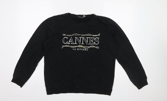 Womens UK Size 14 Dorothy Perkins Black Pullover Sweatshirt