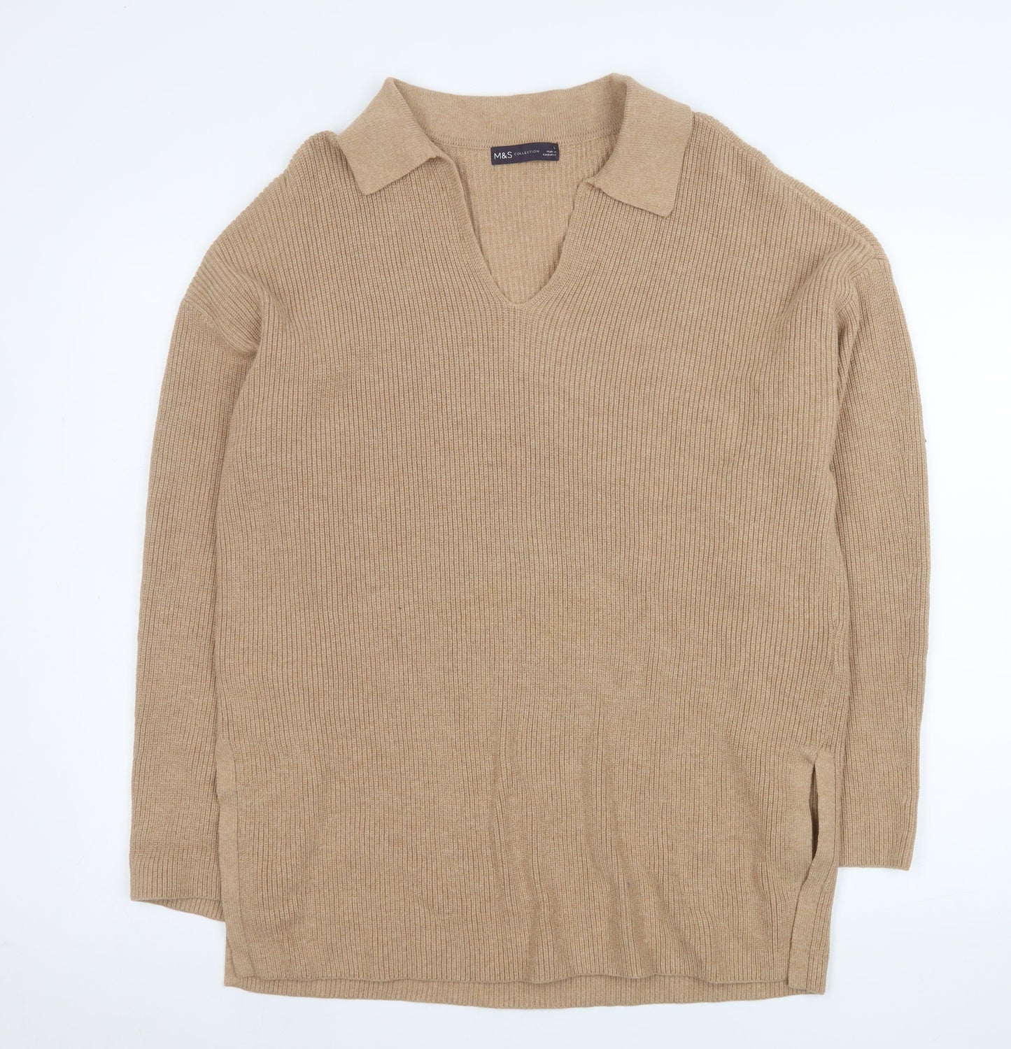 Mens UK Size L Marks and Spencer Beige Pullover Jumper