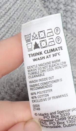 Mens UK Size XL Marks and Spencer Grey Pullover Jumper