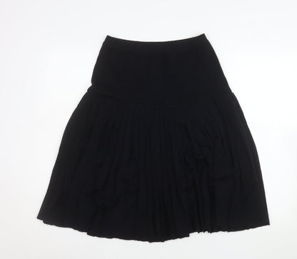 Windsmoor Womens Black Pleated Wool Blend Knee Length Skirt M