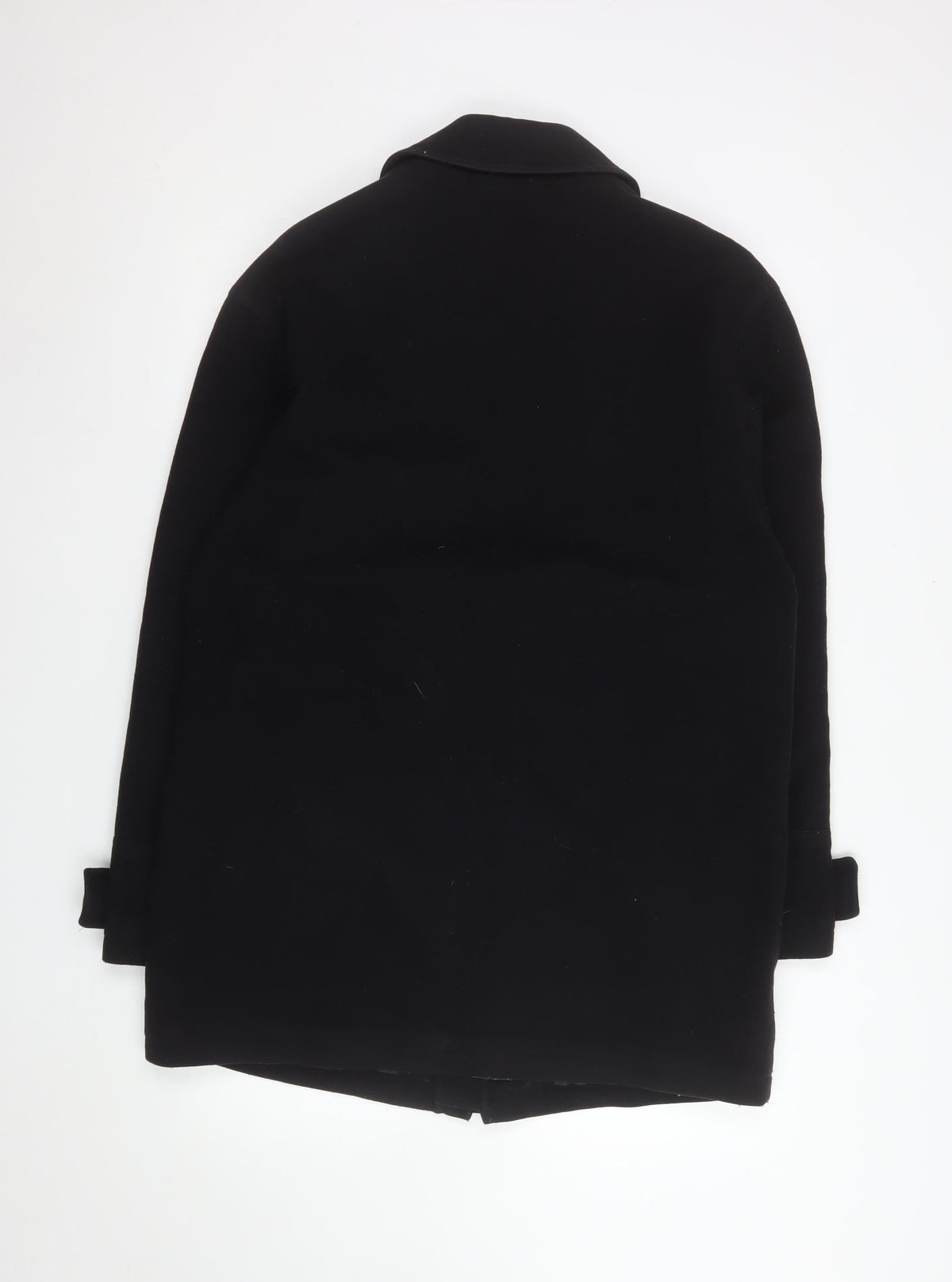 BHS Mens Black Wool Blend Mid-Length Overcoat Small