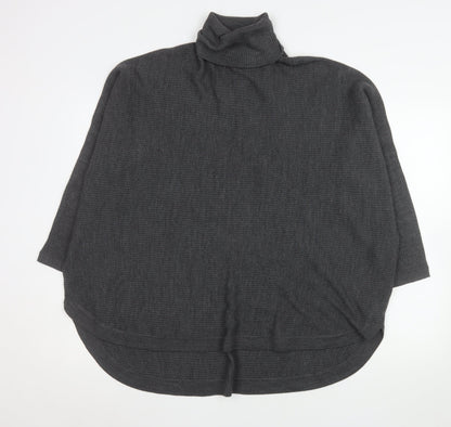 Principles Women Grey Roll Neck Cape Style Knit Jumper Size 26