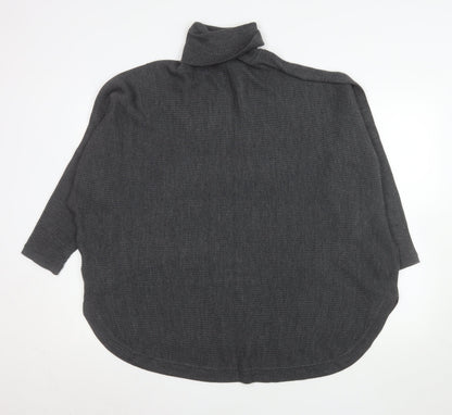 Principles Women Grey Roll Neck Cape Style Knit Jumper Size 26