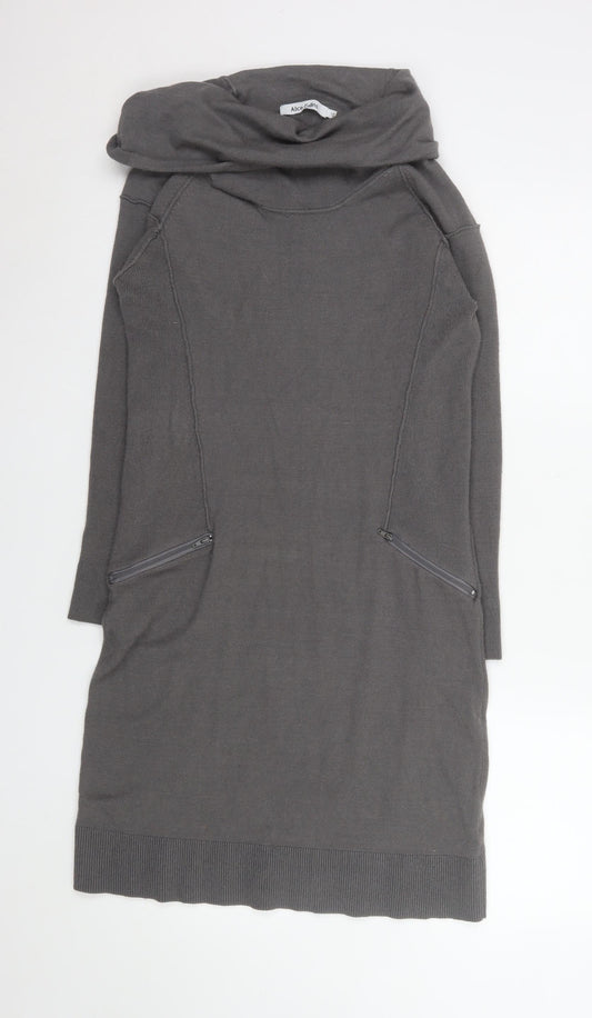 Alice Collins Women’s Grey Knit Cowl Neck Sweater Dress Size 12