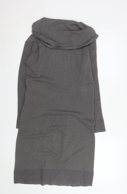 Alice Collins Women’s Grey Knit Cowl Neck Sweater Dress Size 12