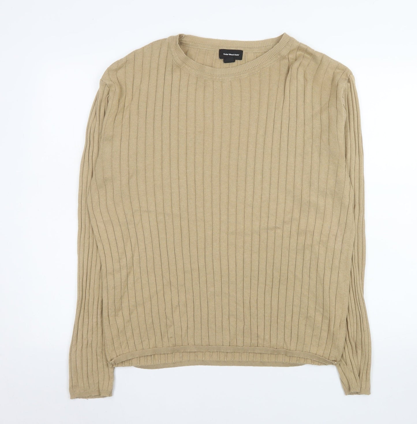 Mens UK Size 2XL Cedar Wood State Beige Pullover Jumper