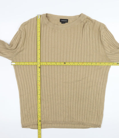 Mens UK Size 2XL Cedar Wood State Beige Pullover Jumper