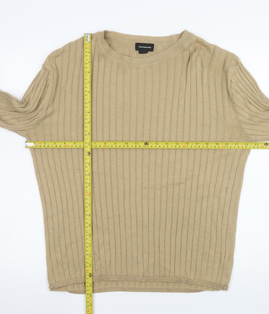 Mens UK Size 2XL Cedar Wood State Beige Pullover Jumper