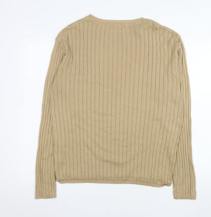 Mens UK Size 2XL Cedar Wood State Beige Pullover Jumper
