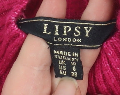 Womens UK Size 10 Lipsy Pink Pullover Jumper